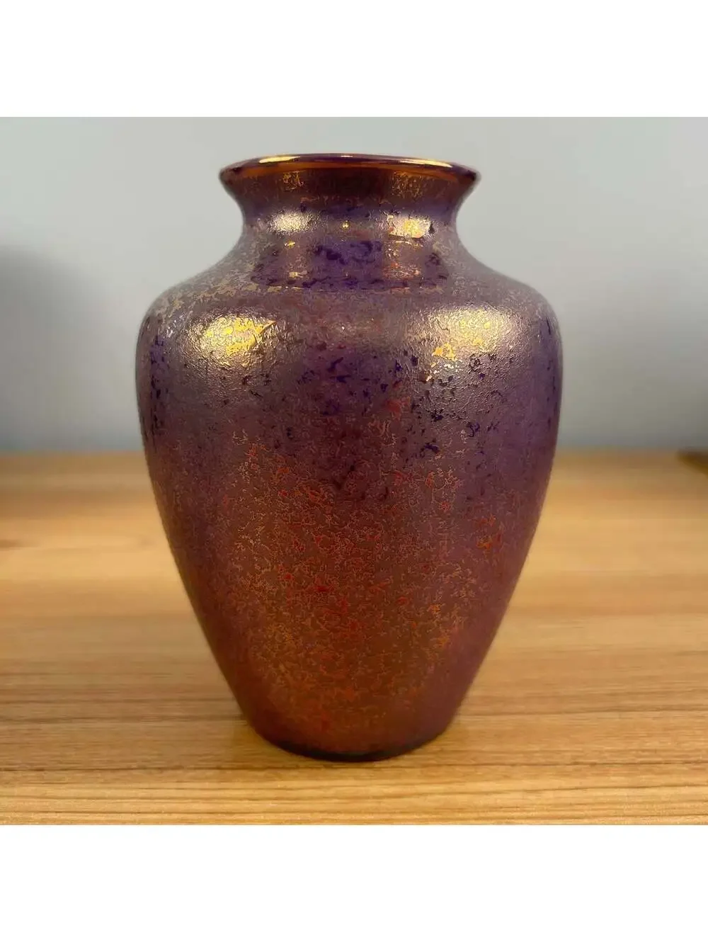 HIspano Moresque Art Deco Purple Copper Iridescent Lusterware Pottery Vase